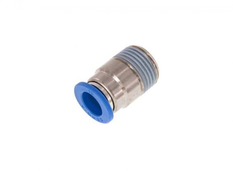 Straight fitting 1/2" - 12 mm, round body