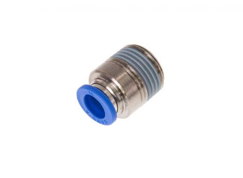 Straight fitting 1/2" - 10 mm, round body