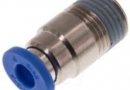 Straight fitting M5 - 4 mm, round body