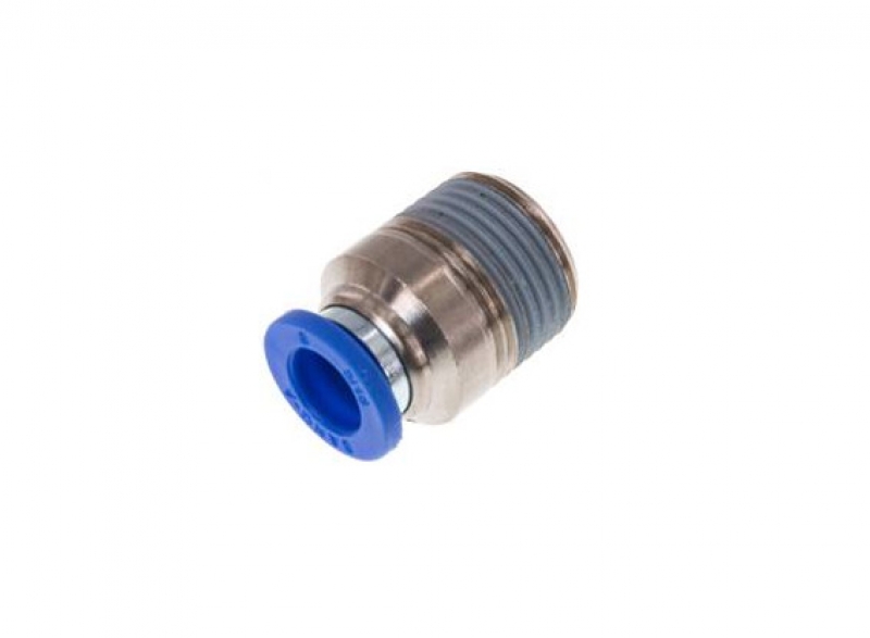 Straight fitting 3/8"-10 mm, round body