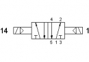 Solenoid valve 524 EFP, 5/2, 1/2"