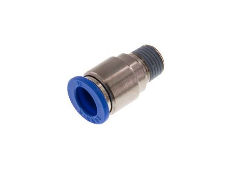 Straight fitting 1/4" - 12 mm, round body