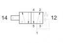Разпределител 521 MC, 5/2, 1/8"
