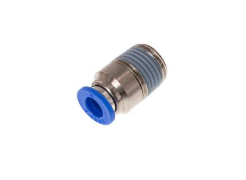 Straight fitting 1/4" - 6 mm, round body