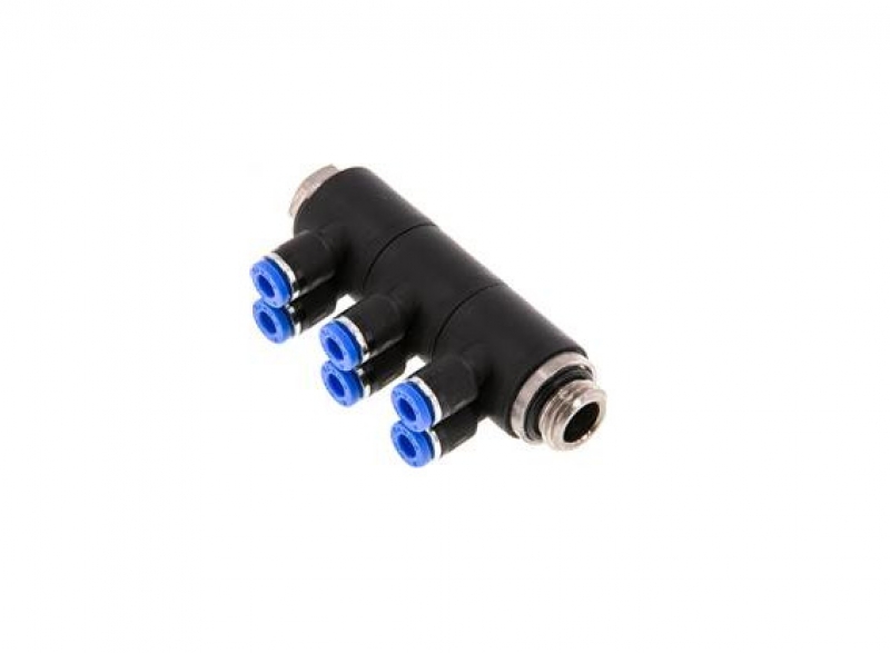 Distributor 1/4" - 4 mm, 6 outlets