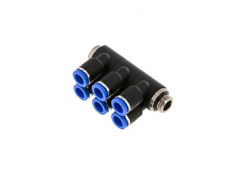 Distributor 1/4" - 8 mm, 6 outlets