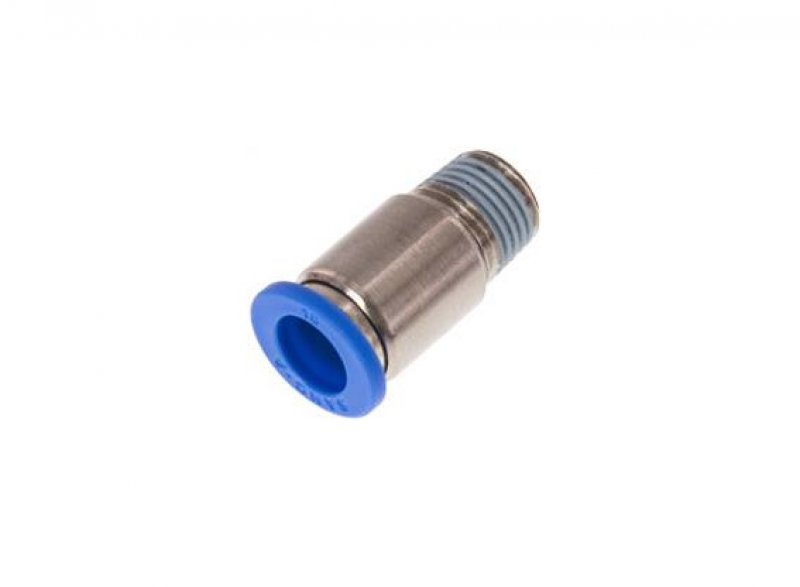 Straight fitting 1/4" - 10 mm, round body