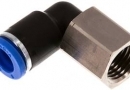 Elbow fitting, female thread 1/4"- 8mm