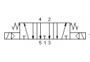 Solenoid valve 5223A  EE, 5/3, 1/4"