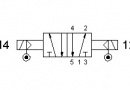 Solenoid valve 522 EE AS, 5/2, 1/4"